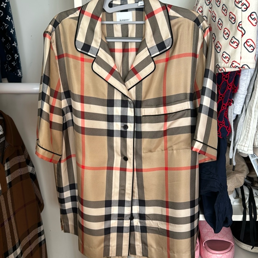 Authentic Burberry Tierney Bowling Pajama Shirt
